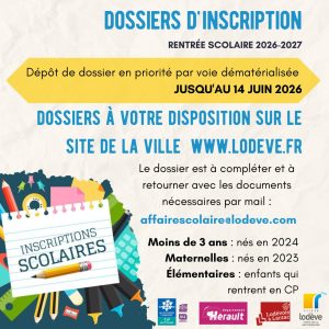 Dossiers d'inscription scolaire 2026-2027