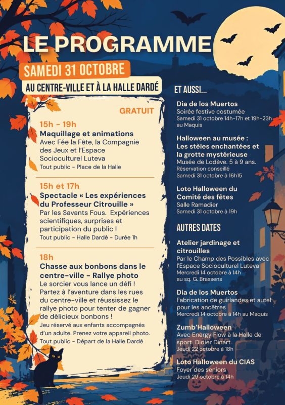 Programme Halloween Lodève 2026